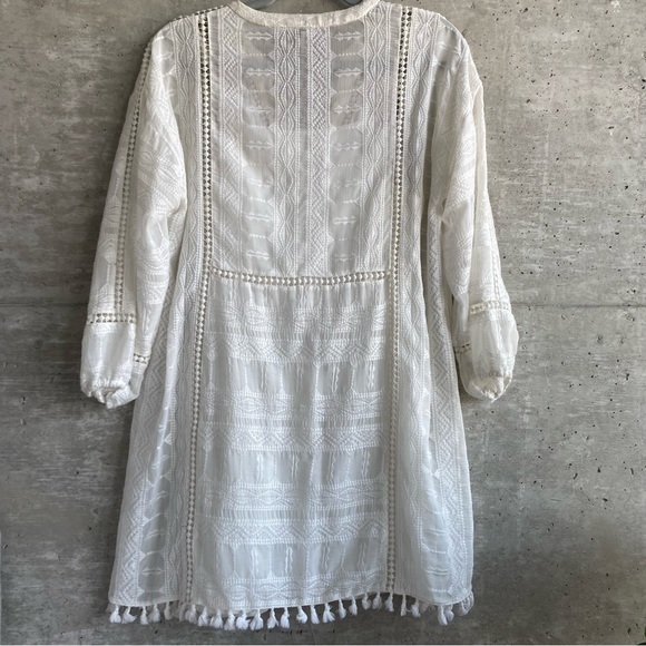 Joie V-Neck Mini Shift Dress Embroidered White Size S - Picture 2 of 6